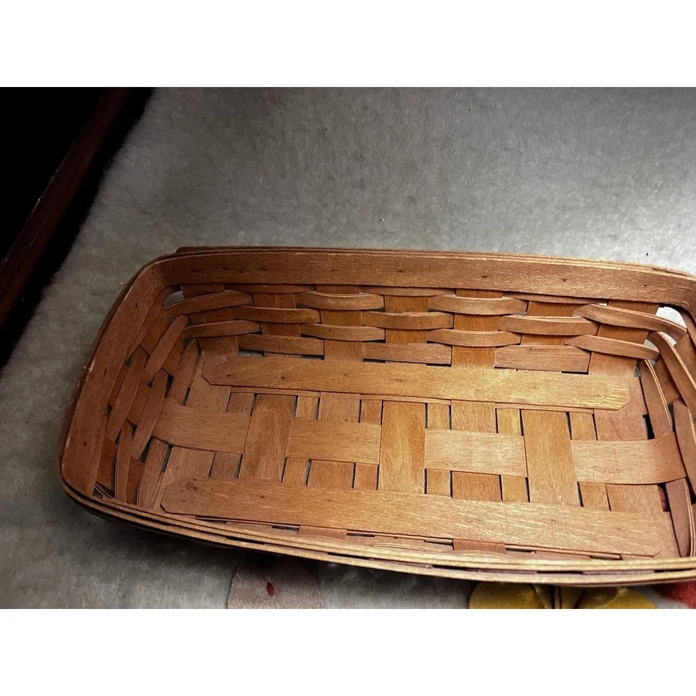Longaberger Maple Handwoven 1990 Cracker Bread Fruit Basket Signed 11.5